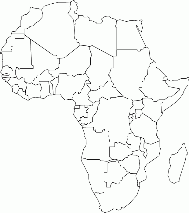 Political Africa Blank Map
