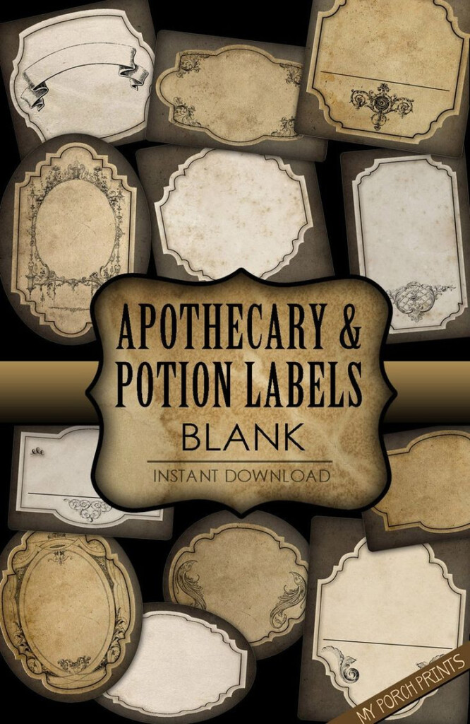 Potion Labels Apothecary Label Blank Wizard Steampunk Etsy Potion 