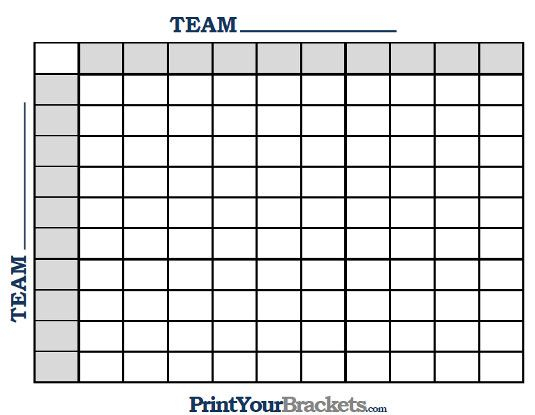 Printable 100 Square Grid Football Pool Football Pool Super Bowl