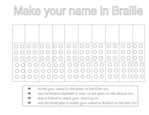 Printable Blank Braille Cell Template Preducationintheuk