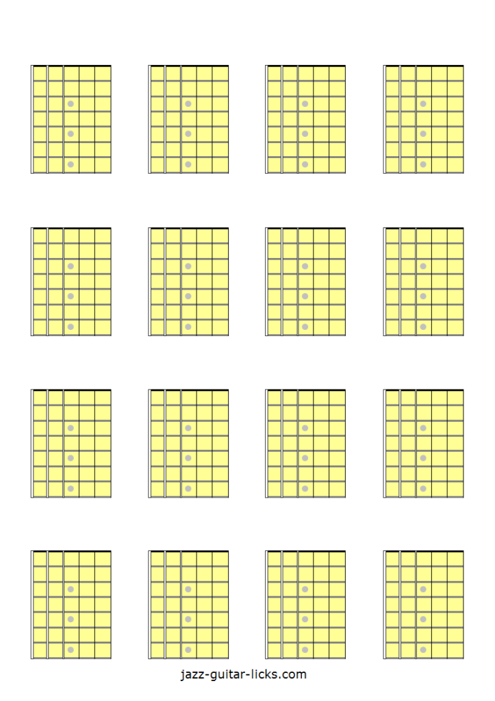 Printable Blank Guitar Fretboard Diagrams