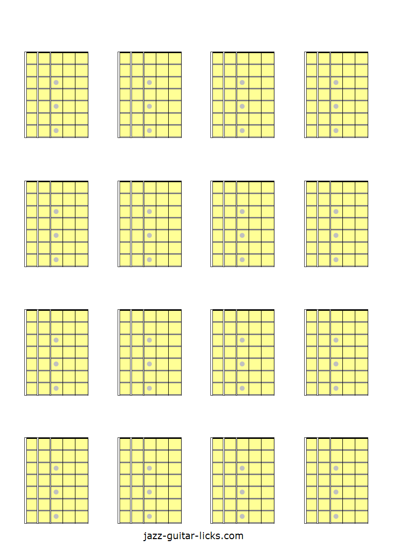 Printable Blank Guitar Fretboard Diagrams