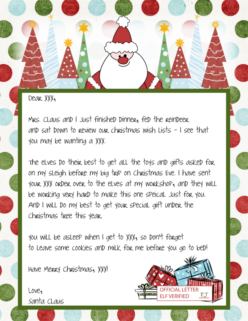 Printable Blank Santa Claus Free Large Images Christmas Letter 