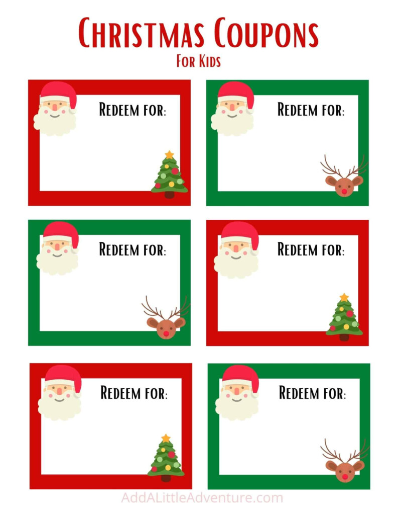 Printable Christmas Coupon Booklet For Kids Or Adults