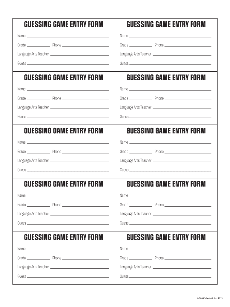 Printable Entry Forms Fill Online Printable Fillable Blank
