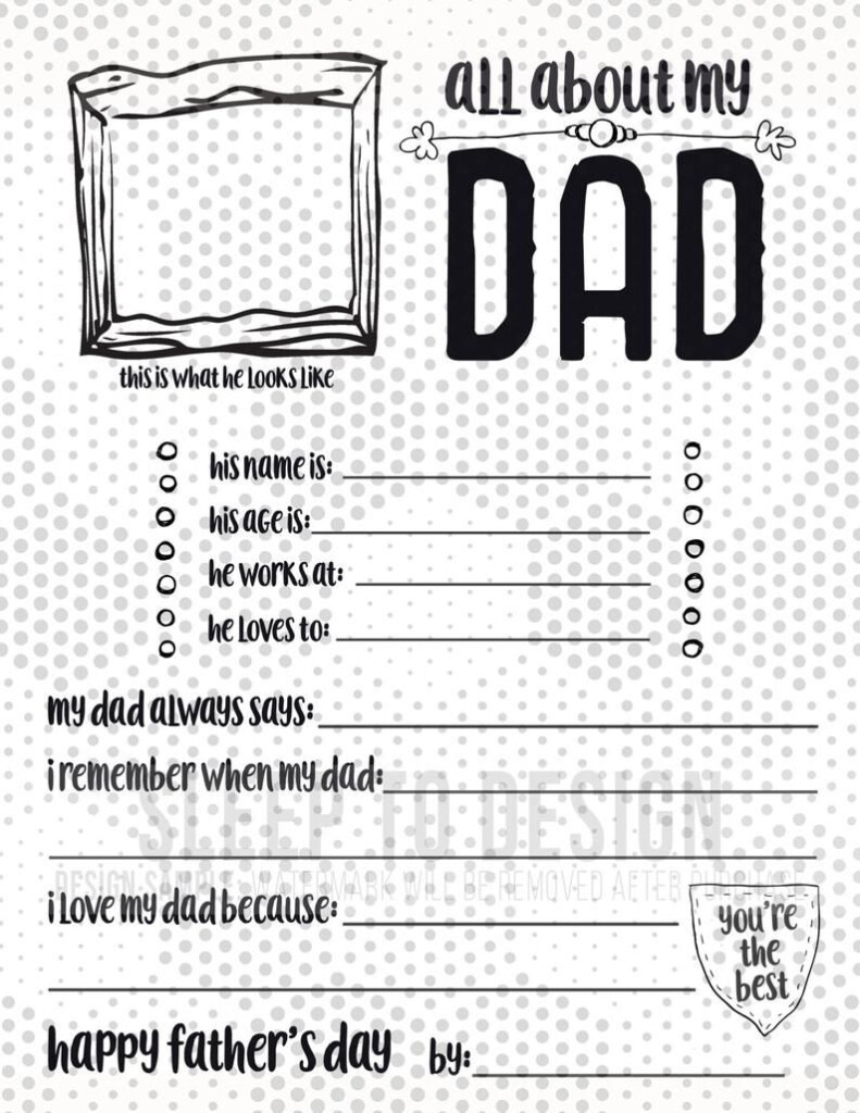 Printable Father s Day Gift Fill In The Blank Create Etsy In 2020 