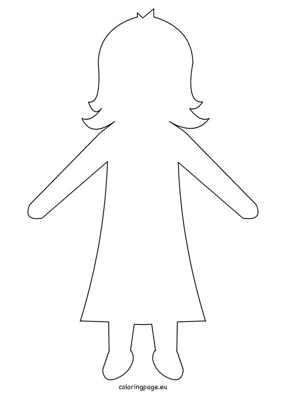 Printable Girl Paper Doll Template Paper Doll Template Paper Doll