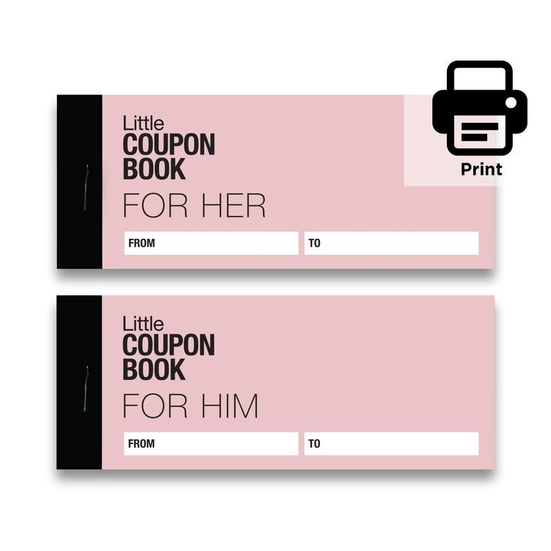 Printable Love Coupons Vouchers For Her Him DIY Personalised Token Book