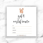 Printable Rose Gold Gift Certificate Template Editable Etsy