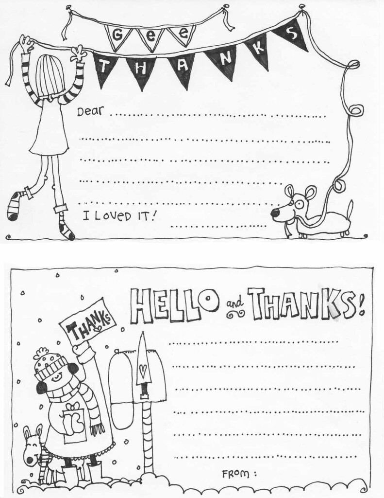 Printable Thank You Cards Easy Fill In The Blank For Kids Printable 