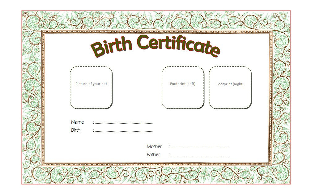 Puppy Birth Certificate Template 10 Special Editions