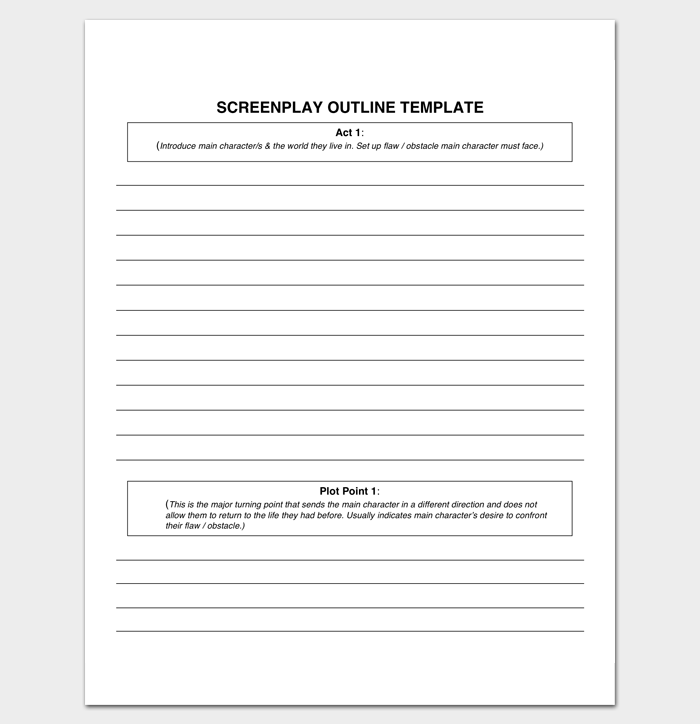Screenplay Outline Template 9 Worksheets For Word PDF Format
