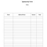 Sponsor Forms Template Example Sponsor Form Basic Order In Blank