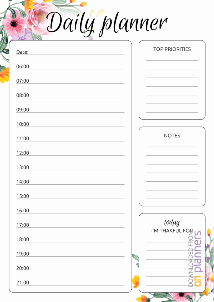 Take Printable Daily Planner Sheets Calendar Printables Free Blank