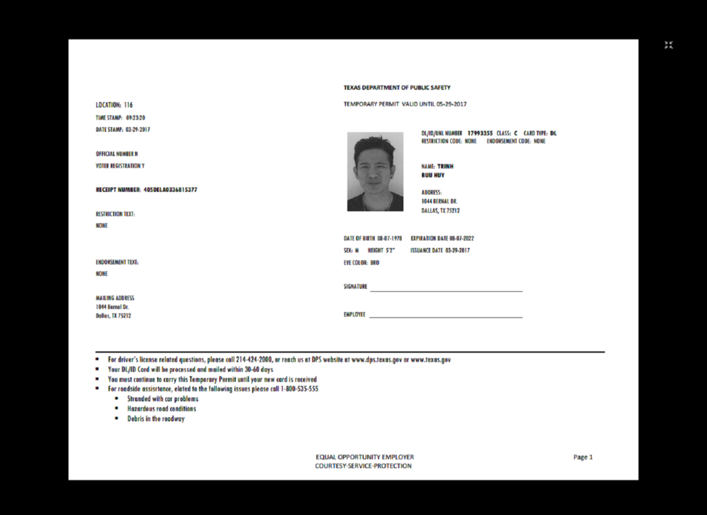 Texas Temp Driver s Permit Template Drivers Permit Id Card Template 