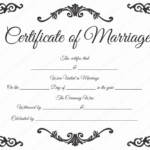 Traditional Corner Marriage Certificate Template Dotxes Certificado