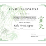 Two Usui Reiki I Certificate Printable Templates Etsy