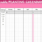 Vegetable Planting Calendar My Excel Templates