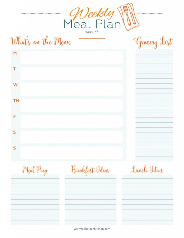 Weekly Menu Planner Lexi s Clean Kitchen In 2021 Meal Planning