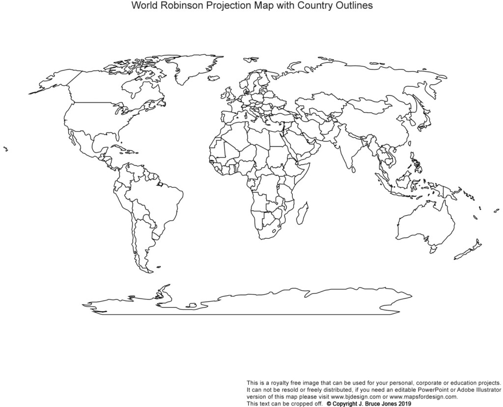 World Map Countries Outline CVLN RP
