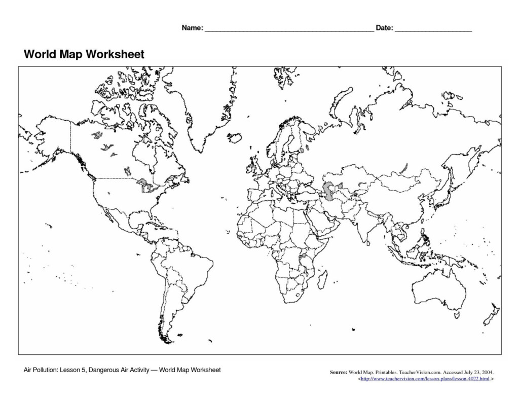 World Map Quiz Continents Copy Oceans And Continents Map Quiz By Mregan 