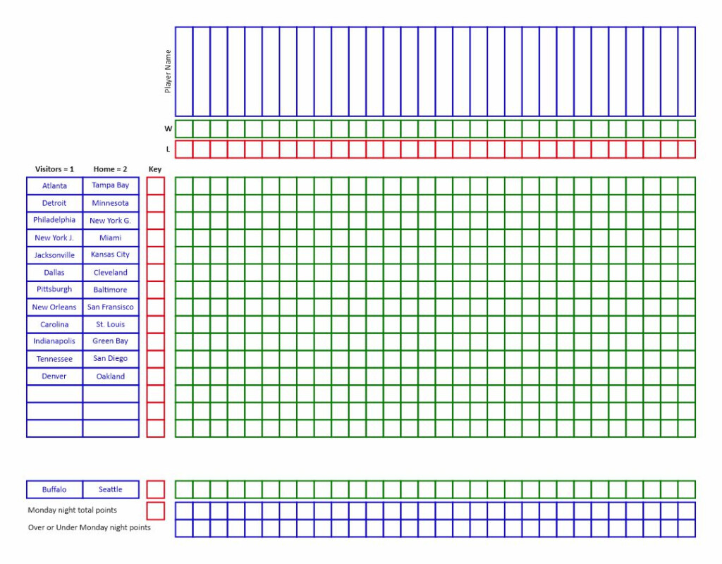 10 Best Printable Football Pool Sheets Printablee