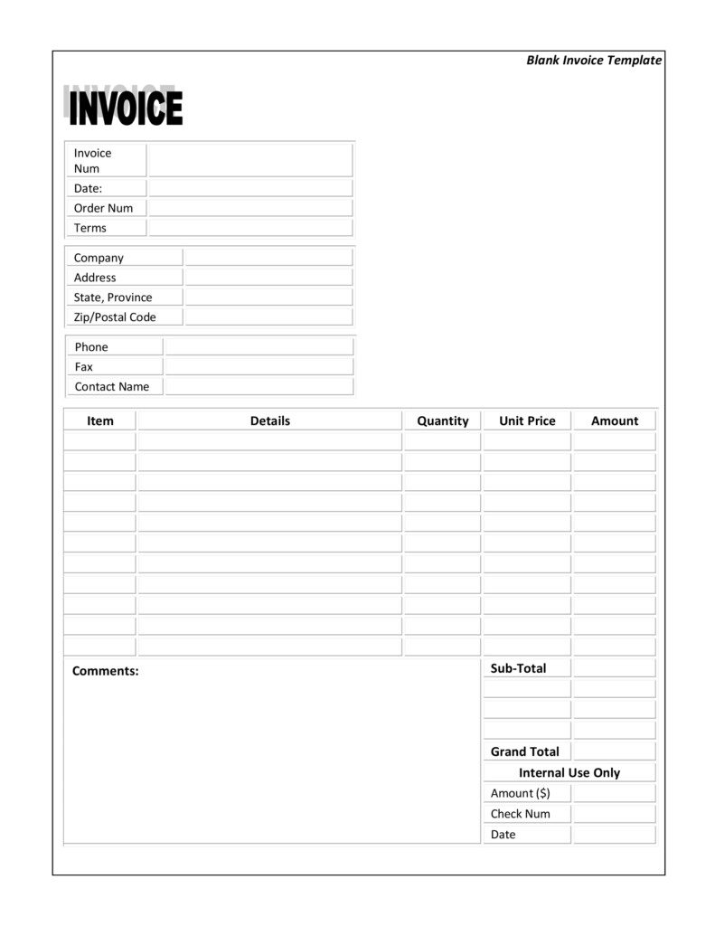 17 Blank Invoice Templates AI PSD Word Examples