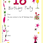 18th Birthday Invitations Template With Birthday Hat Clip Art An