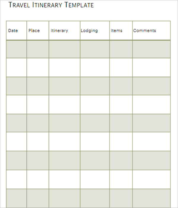 33 Free Itinerary Templates Word Doc Design Formats