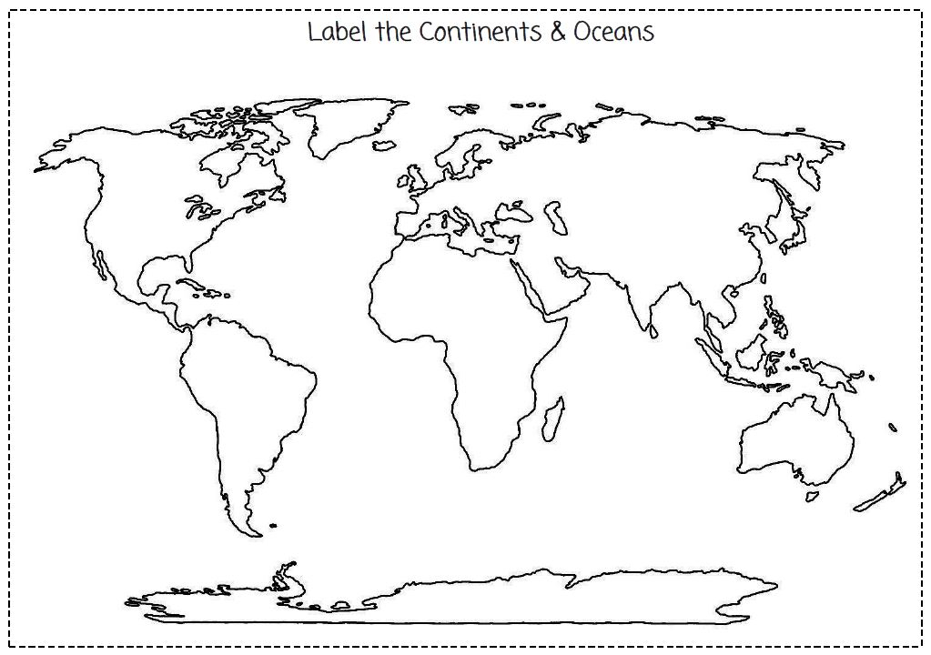 38 Free Printable Blank Continent Maps Kitty Baby Love