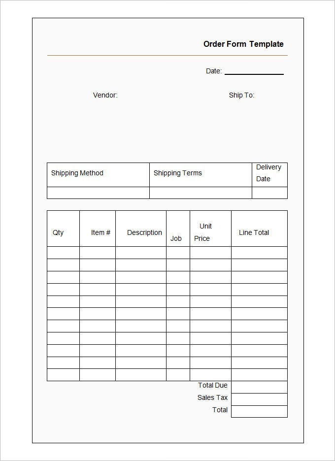 44 Blank Order Form Templates PDF DOC Excel Free Premium Templates