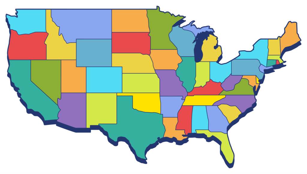 5 Best All 50 States Map Printable Printablee