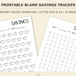 52 And 100 Units Blank Savings Tracker Printable For Etsy Ireland