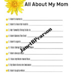All About My MOM Printable Fill In The Blank 8 5X11 Etsy Ireland