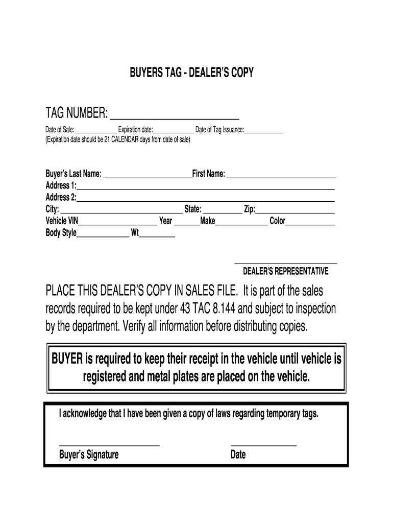 Pdf Blank Printable Temporary License Plate Template 2184
