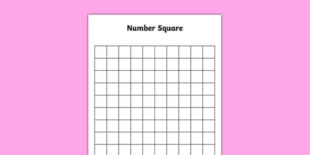 Blank 10 By 10 Number Square teacher Made 