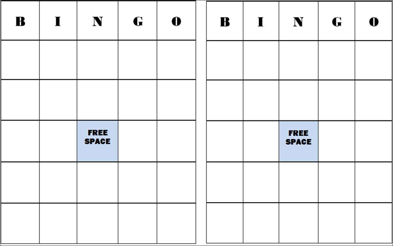 Blank Bingo Cards If You Want An Image Of A Standard Bingo Card 