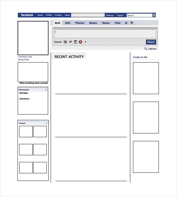 Blank Facebook Template 13 Free Word PPT PSD Documents Download