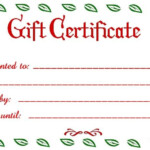 Blank Gift Certificate Christmas Gift Certificate Template Blank