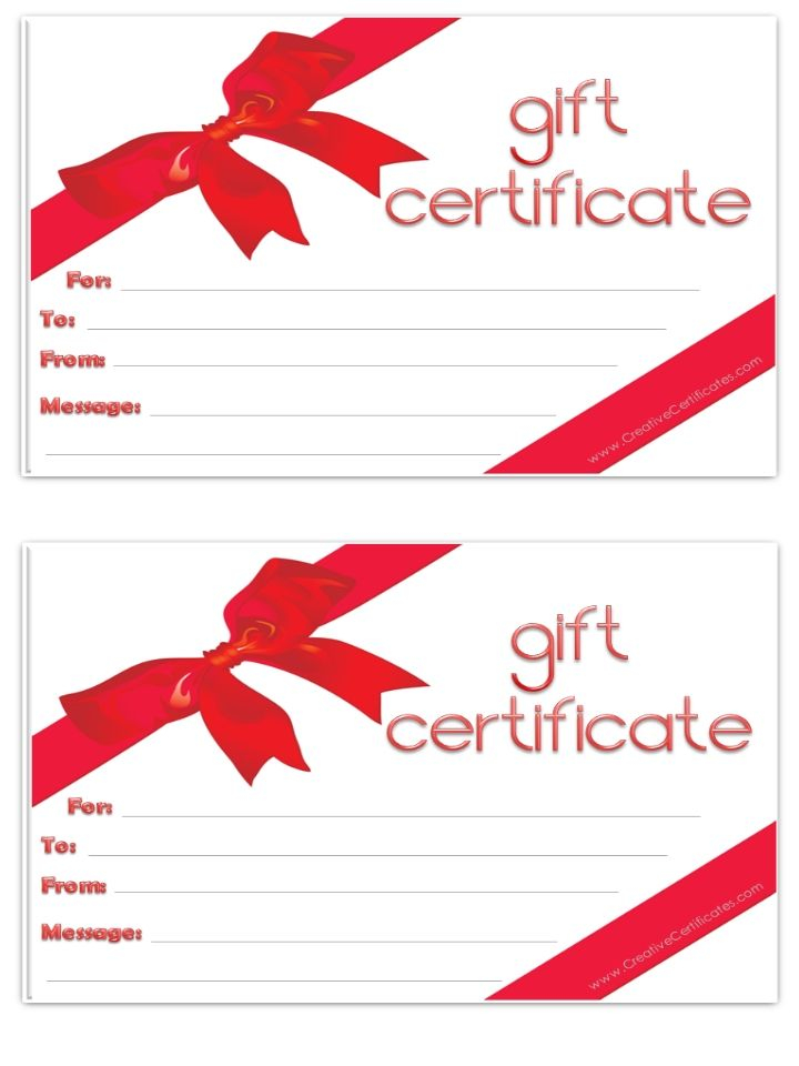 Blank Gift Certificate Free Gift Certificate Template Gift 