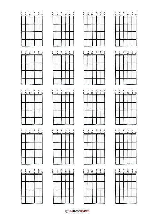 Blank Guitar Chord Charts Free PDF Diagrams 