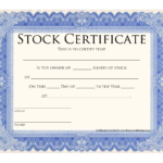 Blank Stock Certificate Template Printable Stock Certificates