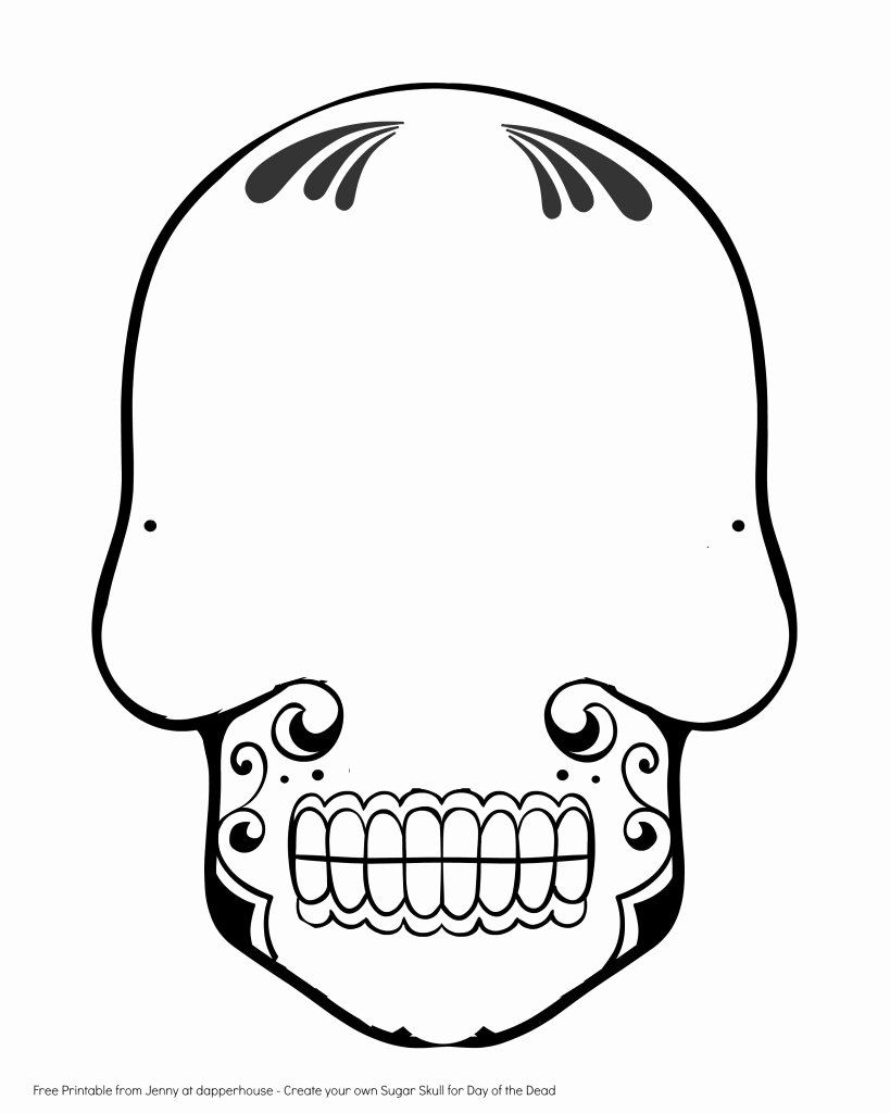 Blank Sugar Skull Template Lovely Free Printable Create A Sugar Skull