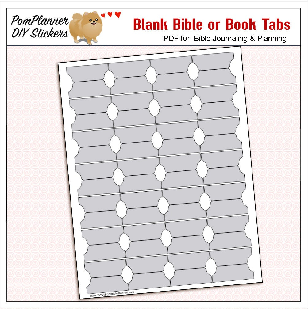 Blank Tabs To DIY Your Own Bible Tabs For Bible Journaling Etsy