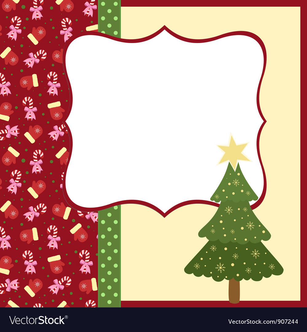 Blank Template For Christmas Greetings Card Vector Image