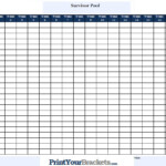 Customizable NFL Survivor Pool Printable Football Suicide Office Pool