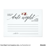 Date Night Card Template Date Night Ideas V3 Zazzle Card