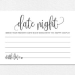 Date Night Cards Date Night Ideas Date Jar Wedding Advice Card