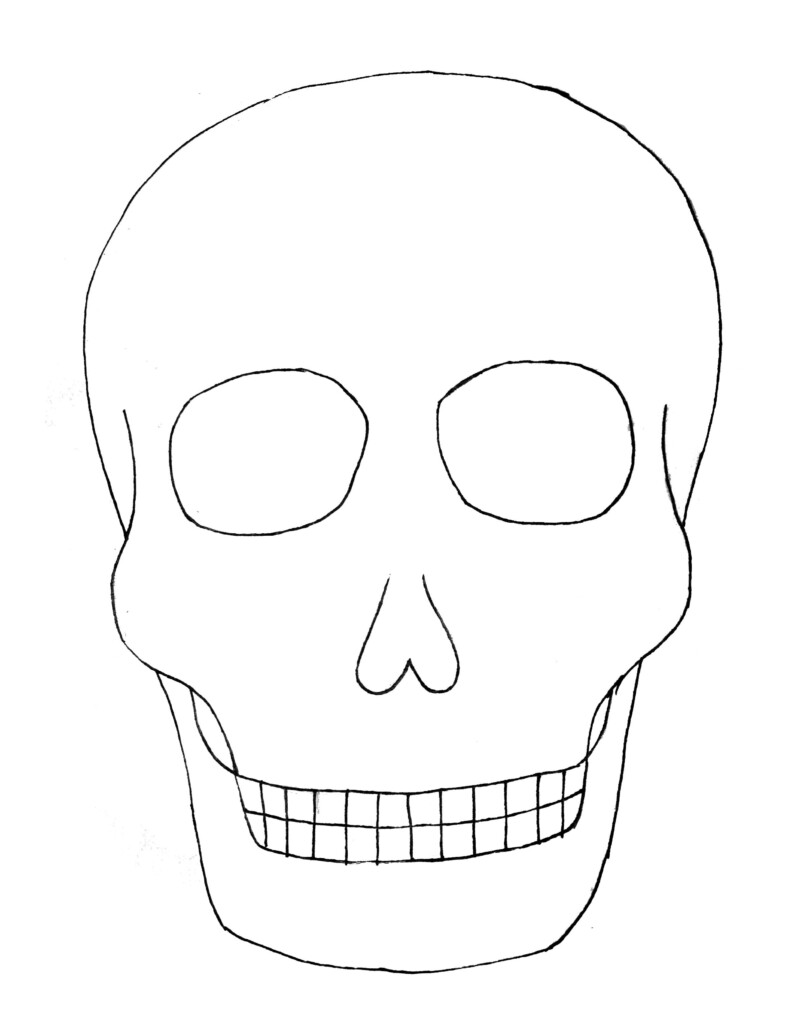 Day Of The Dead Skull Template Printable Skull Template Skull 