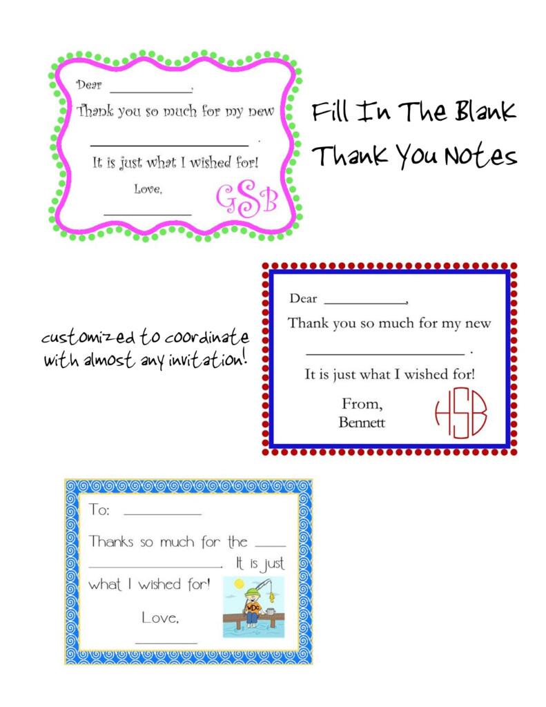 Fill In The Blank Thank You Notes Amy Watts Designs